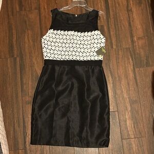 Taylor Black and White Floral Cocktail Dress new with tags MSRP $150